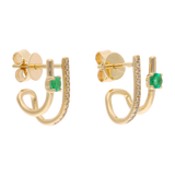 Medias huggies 2 líneas esmeralda y brillantes 14K