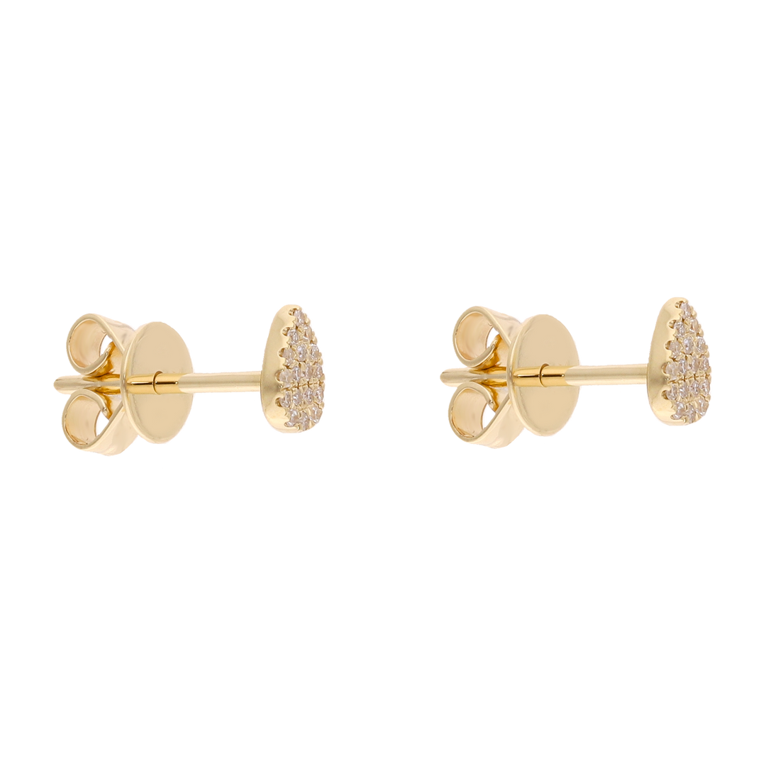 Broquel gota brillantes 14K