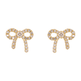 Broquel moño diamantes 14K