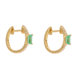 Huggies esmeralda/zafiro y brillantes 14K