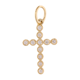 Cruz chica diamantes oro amarillo 14K