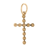 Cruz chica diamantes oro amarillo 14K