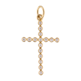 Cruz mediana diamantes oro amarillo 14K