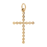 Cruz mediana diamantes oro amarillo 14K