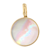 Medalla rosa del viento madre perla y diamantes 14K