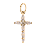 Cruz diamantes oro amarillo 14K
