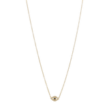 Collar ojo turco zafiro y diamantes 14K