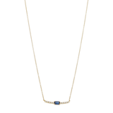 Collar sonrisa zafiro baguette y brillantes 14K