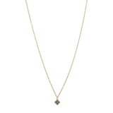 Collar flor mini 4 zafiros 14K