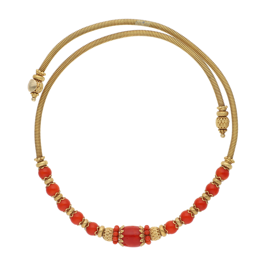 Choker flexible coral 18K