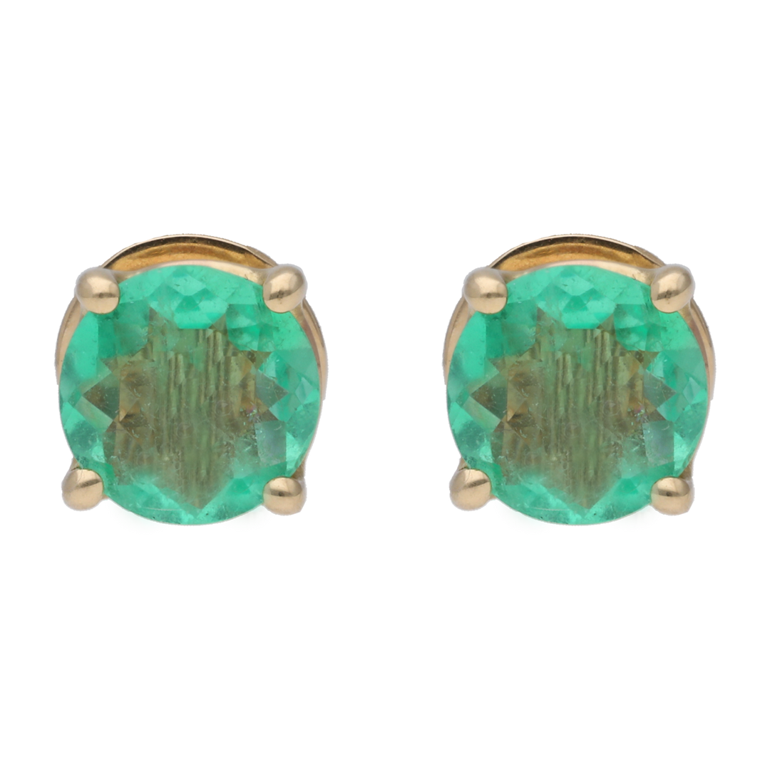 Broquel esmeraldas 14K