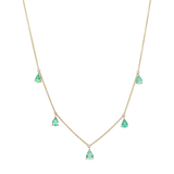 Collar esmeraldas colgantes 14K