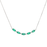 Collar sonrisa esmeraldas y brillantes 18K