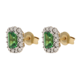 Broquel tsavorita y bisel brillantes 14K