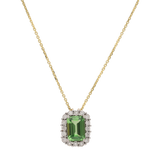 Collar tsavorita y bisel brillantes 14K