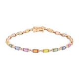 Pulsera multicolor semipreciosas y diamantes 14K