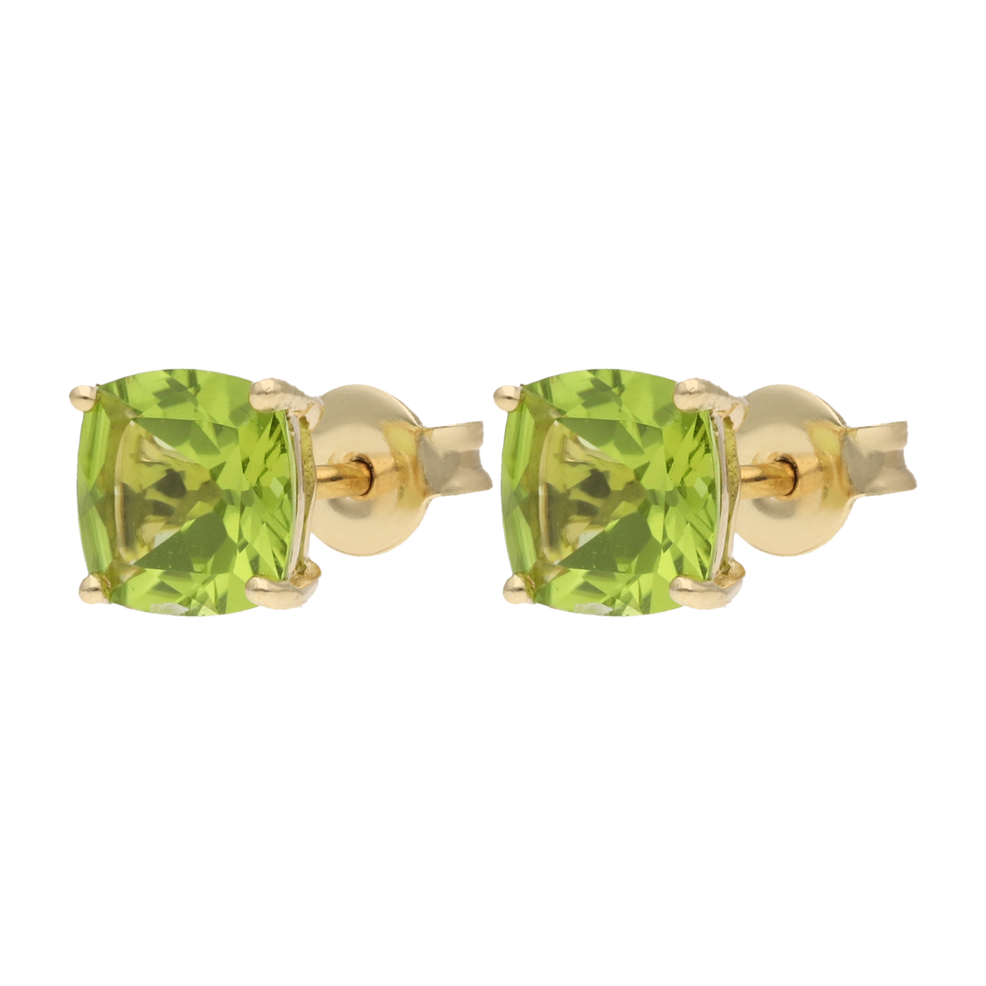 Broquel peridot oro amarillo 14K