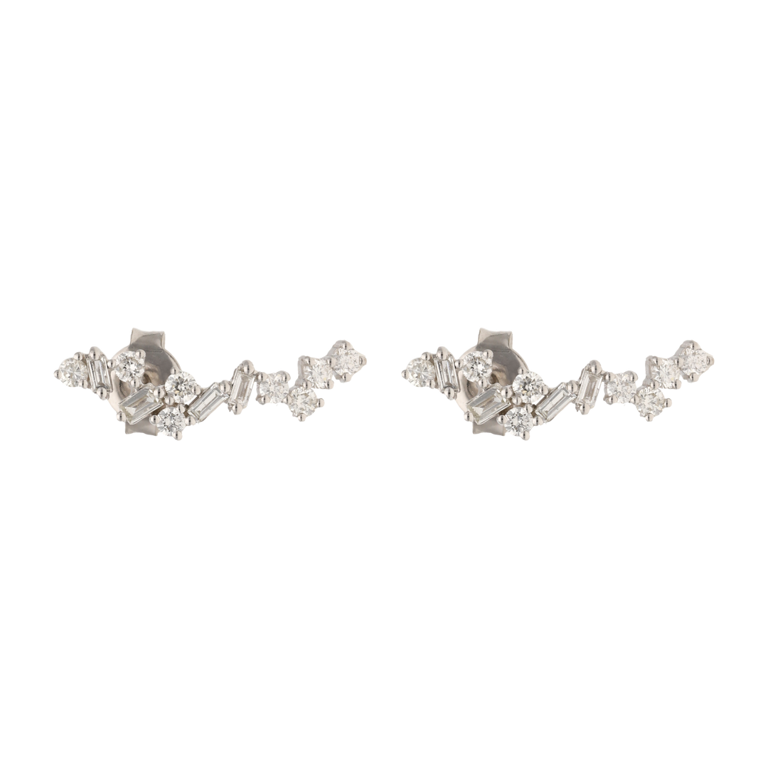 Ear climber baguettes y brillantes 14K