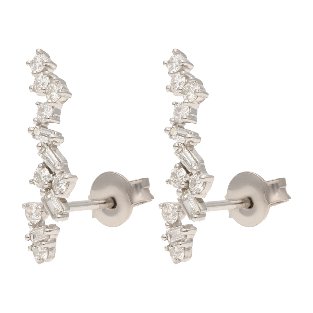 Ear climber baguettes y brillantes 14K