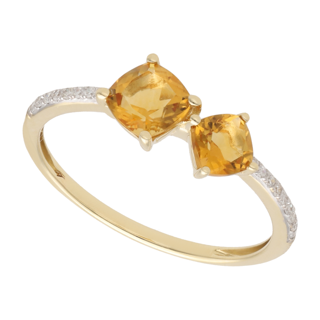 Anillo tu y yo semipreciosas oro amarillo 14K
