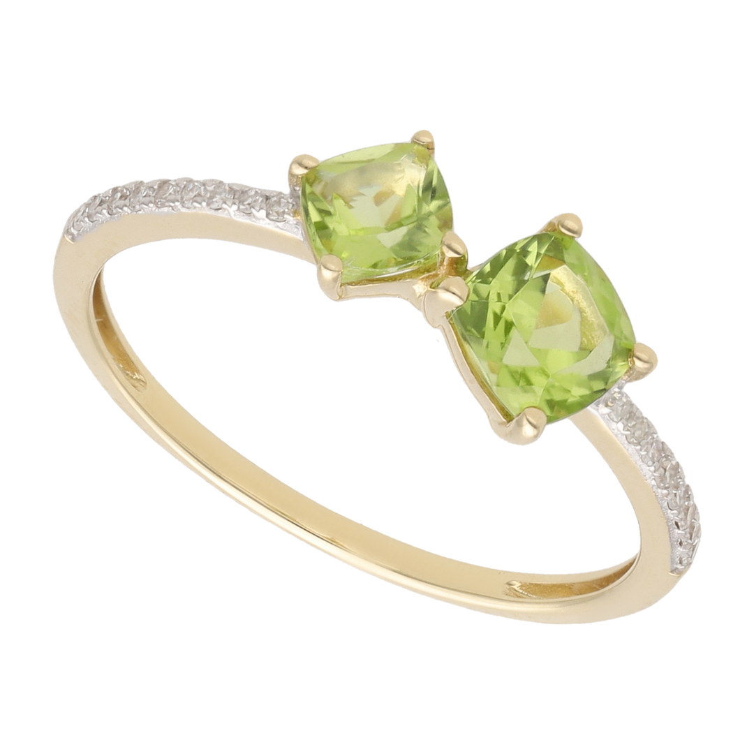 Anillo tu y yo semipreciosas oro amarillo 14K