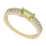 Anillo peridot y brillantes 14K