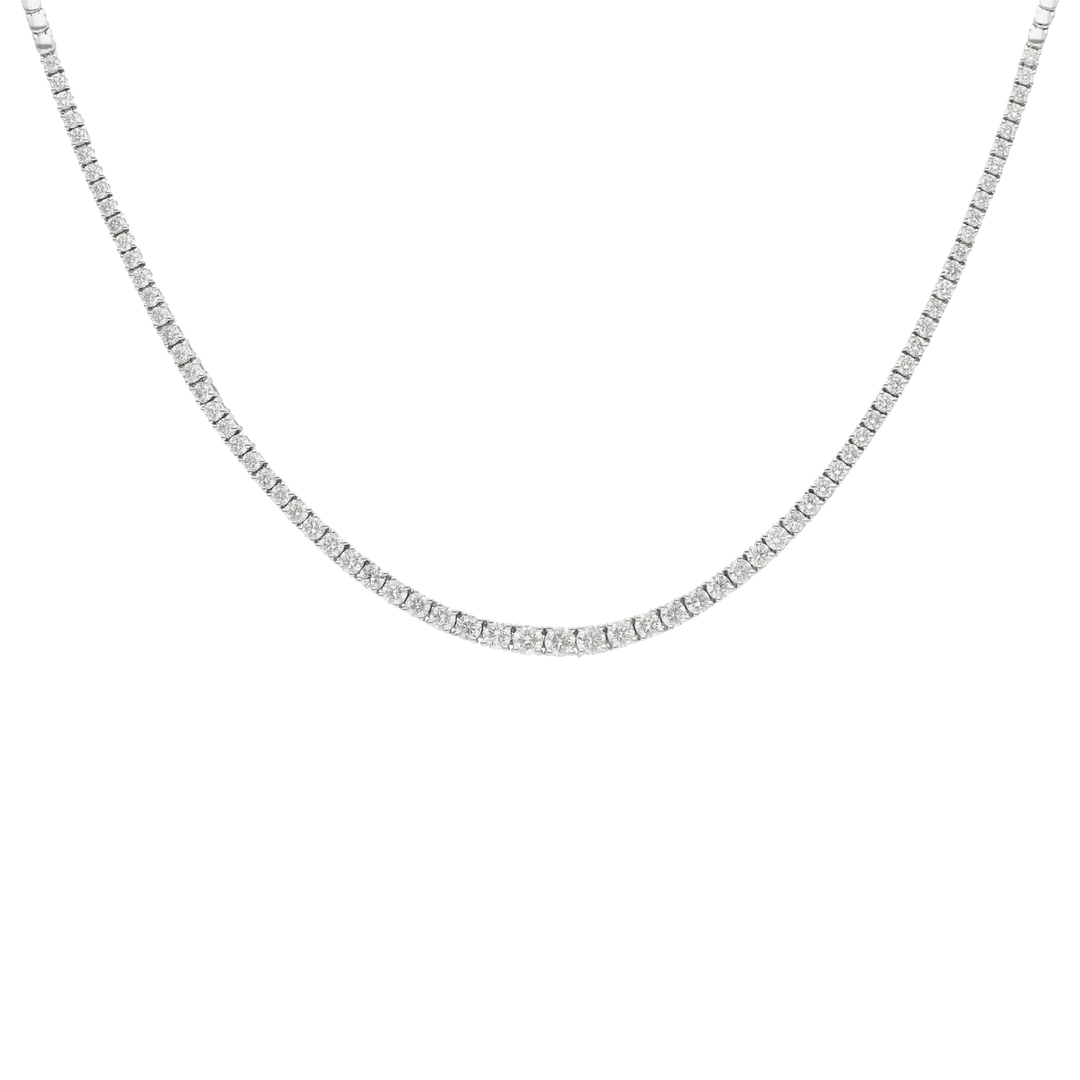 Tipo tennis necklace mitad diamantes 14K