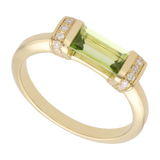 Anillo peridot y diamantes oro amarillo 14K
