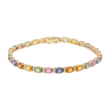 Pulsera multicolor semipreciosas y diamantes 14K