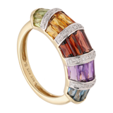 Anillo cabuchon semipreciosas 14K