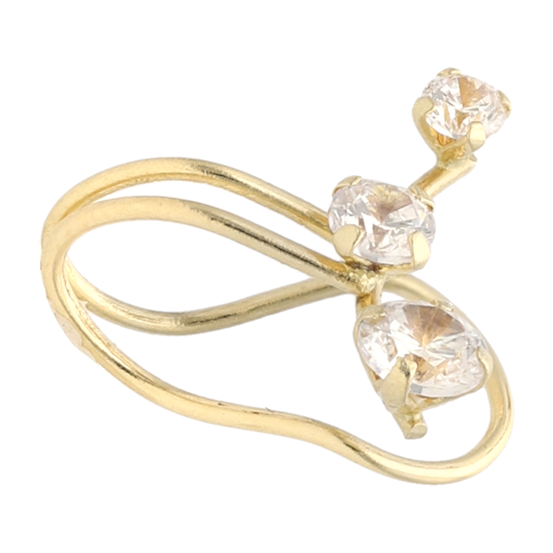 Earcuff 3 circonias 10K