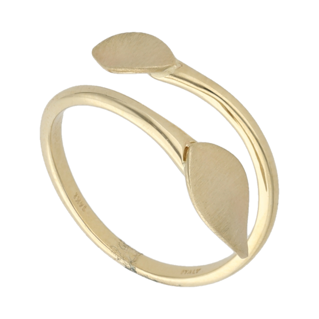 Anillo 2 hojas 14K