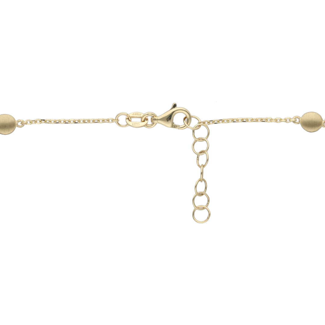 Pulsera círculos liso y mate 14K