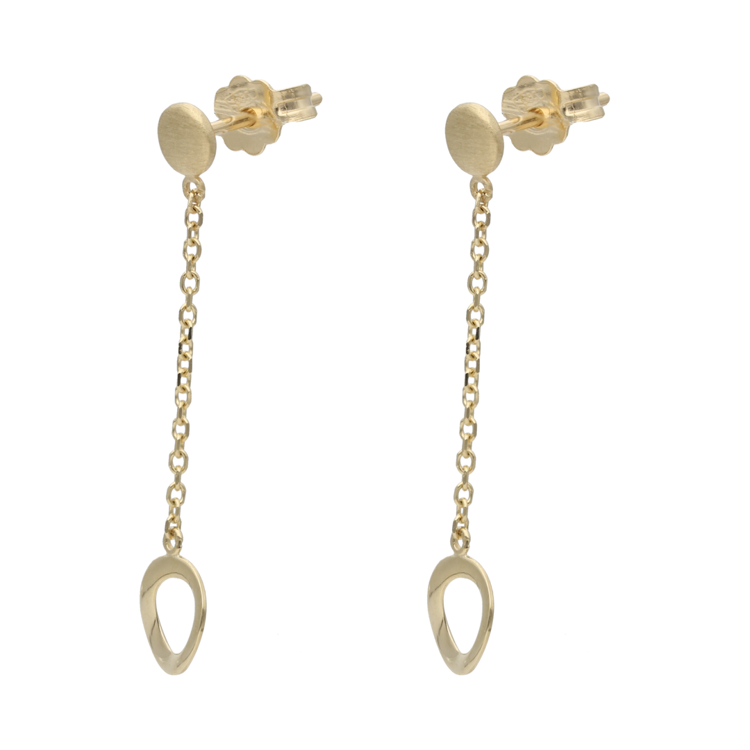 Aretes largos círculos 14K