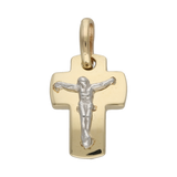 Cruz Cristo bicolor 14K