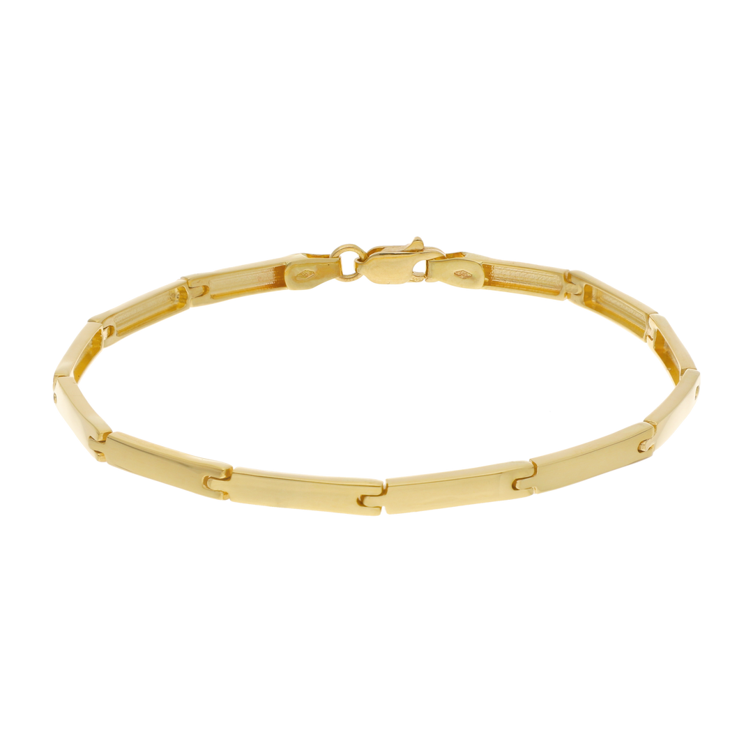 Pulsera eslabones lisos 14K