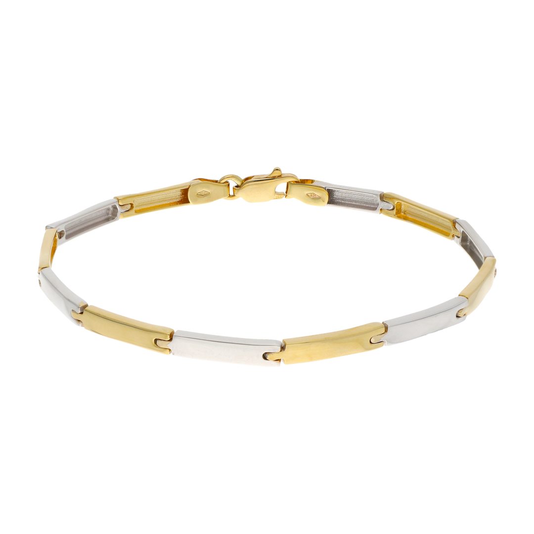 Pulsera eslabones lisos 14K