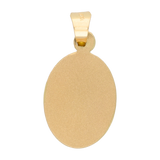 Medalla oval busto Guadalupe bisel liso 14K