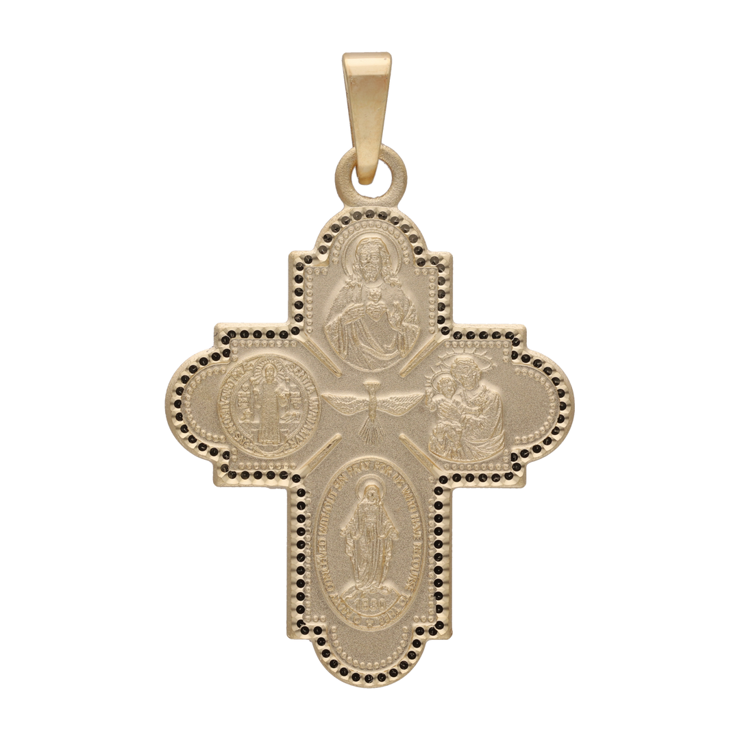 Cruz escapulario oro amarillo 14K