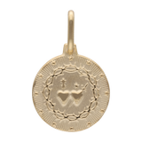Medalla Sagrado Corazón Jesús y María 14K