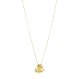 Collar corazón chueco hueco 14K