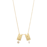 Collar escapulario Virgen del Carmen dijes colgantes 14K