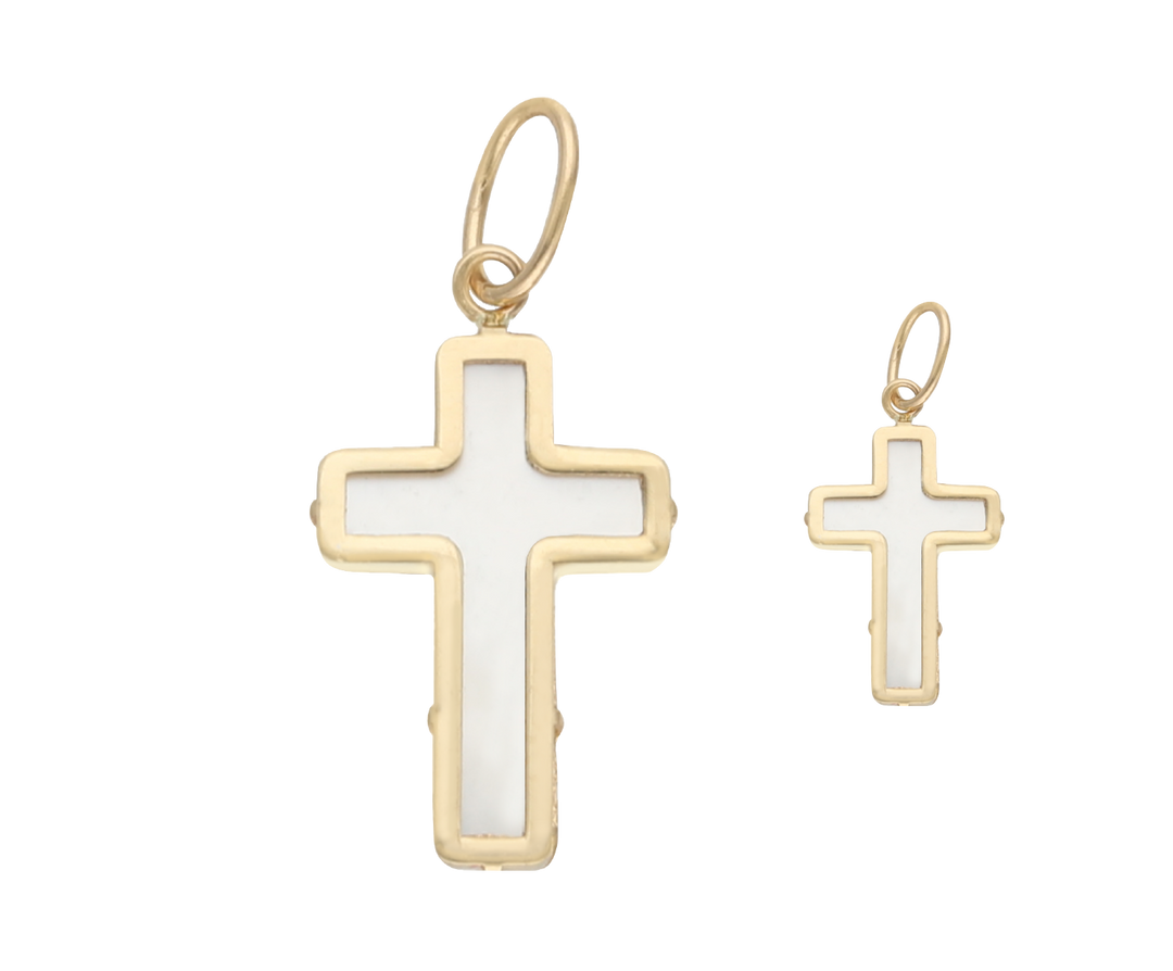 Cruz madre perla 14K