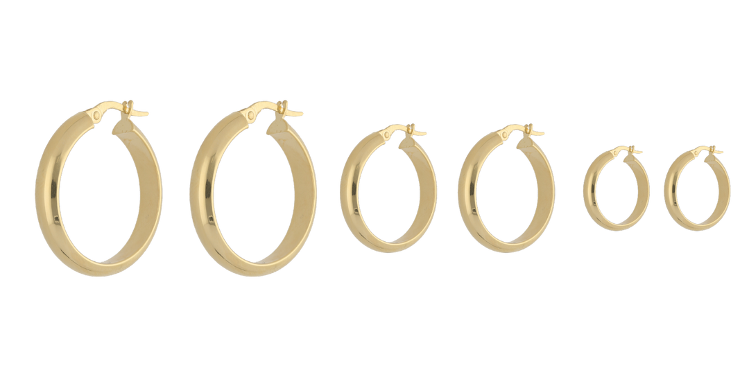 Arracadas huecas oro amarillo 14K