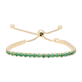 Pulsera tennis circonias verdes plata