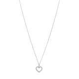 Collar corazón circonias plata