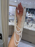 Collar 6 hilos perlas blancas