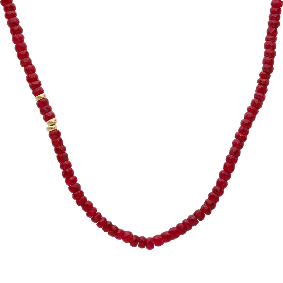 Collar jade rojo 10K