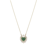 Collar Sagrado Corazón piedras 14K