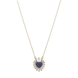 Collar Sagrado Corazón piedras 14K